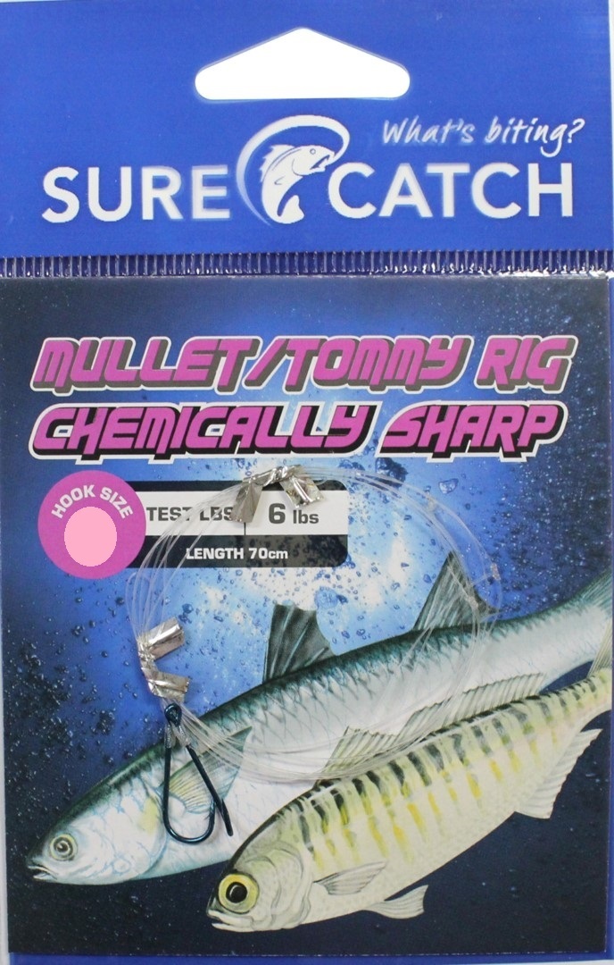Surecatch Pre-Tied Mullet Rig with Chemically Sharpened Fishing Hooks