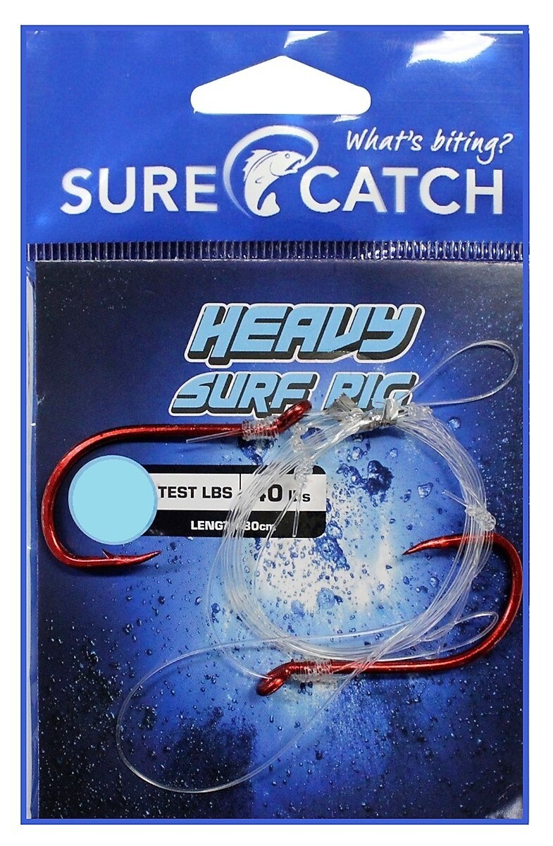 Surecatch Pre-Tied Heavy Surf Rig with Chemically Sharpened Fishing Hooks