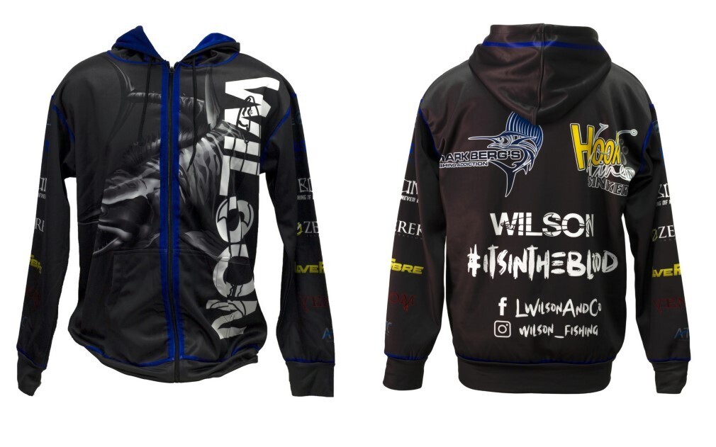 Small Wilson Sublimated Hooded Jacket with Full Zippered Front Fishing Hoodie