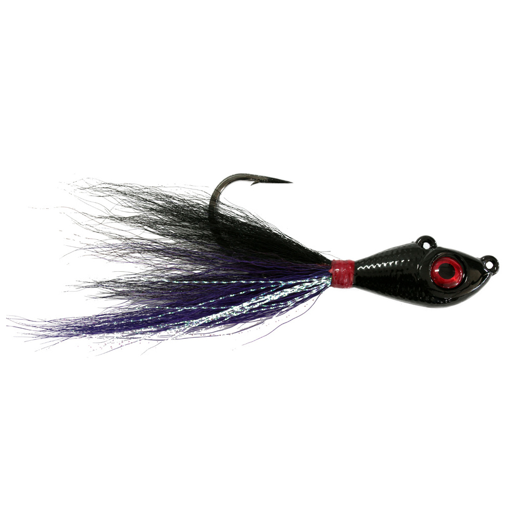 Leurre Mustad BEB-1/4-BK Big Eye Bucktail – Jig Pêche Mer, 1/4 Oz