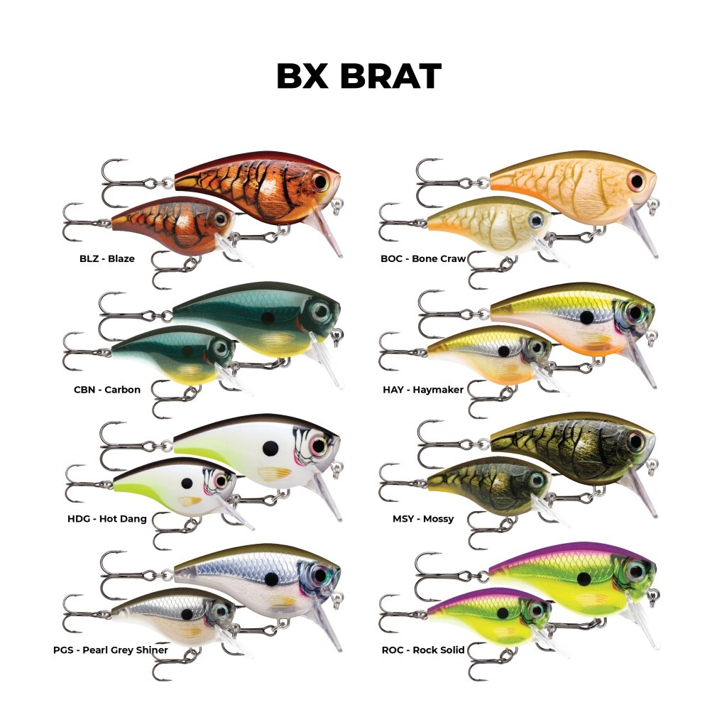 5cm Rapala BX Brat Square Bill Crankbait Fishing Lure - 6ft Dive Depth