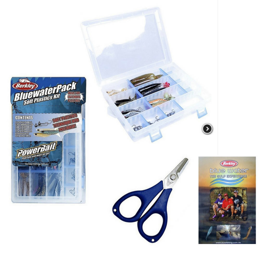 Berkley BluewaterPack Soft Plastics 30 Pce Kit With DVD