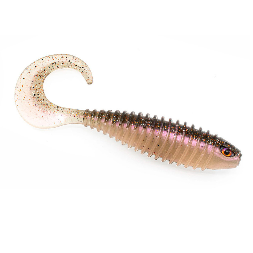 85mm - 4 Pack Curly Flexi Tail Grub Worm Soft Jelly Fishing Lure Swim Bait Jig
