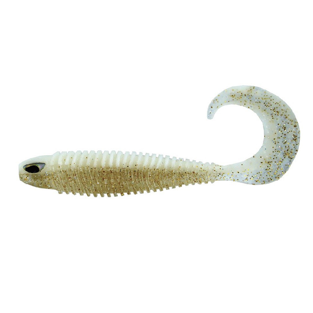 100-6" Curl Tail Fishing Worms White Bass Bulk Soft Plastic Baits 