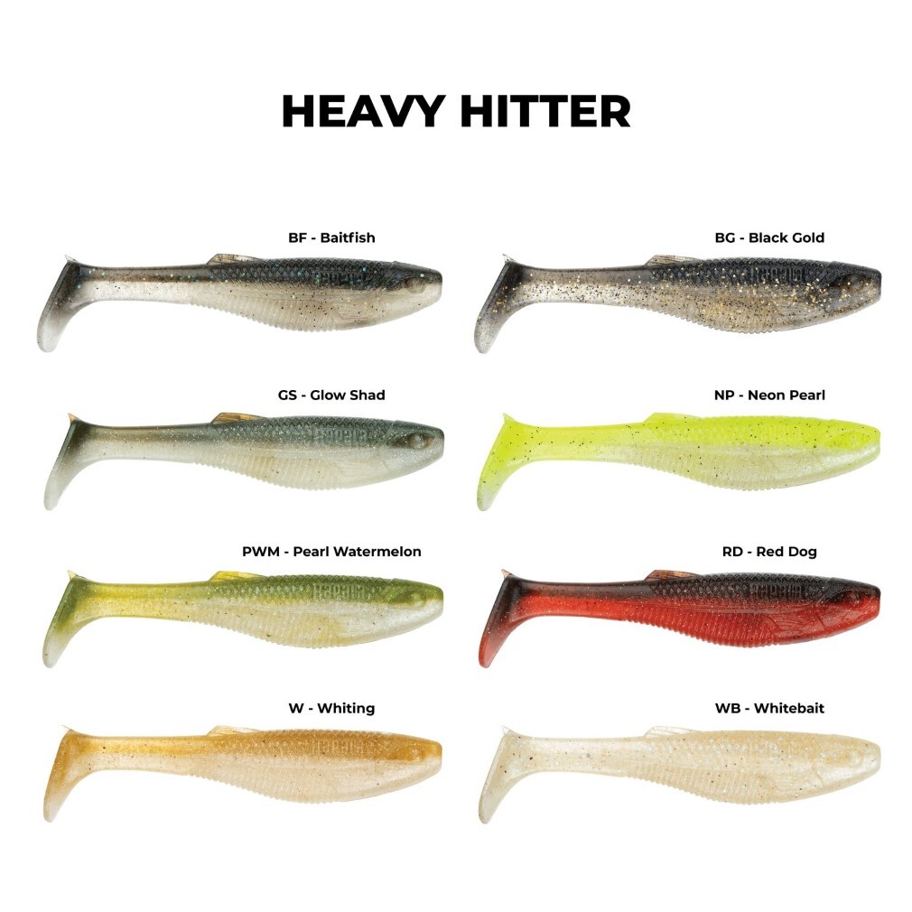 5 Pack of 4 Inch Rapala Crush City Heavy Hitter Soft Plastic Paddle Tail  Lures - Baitfish