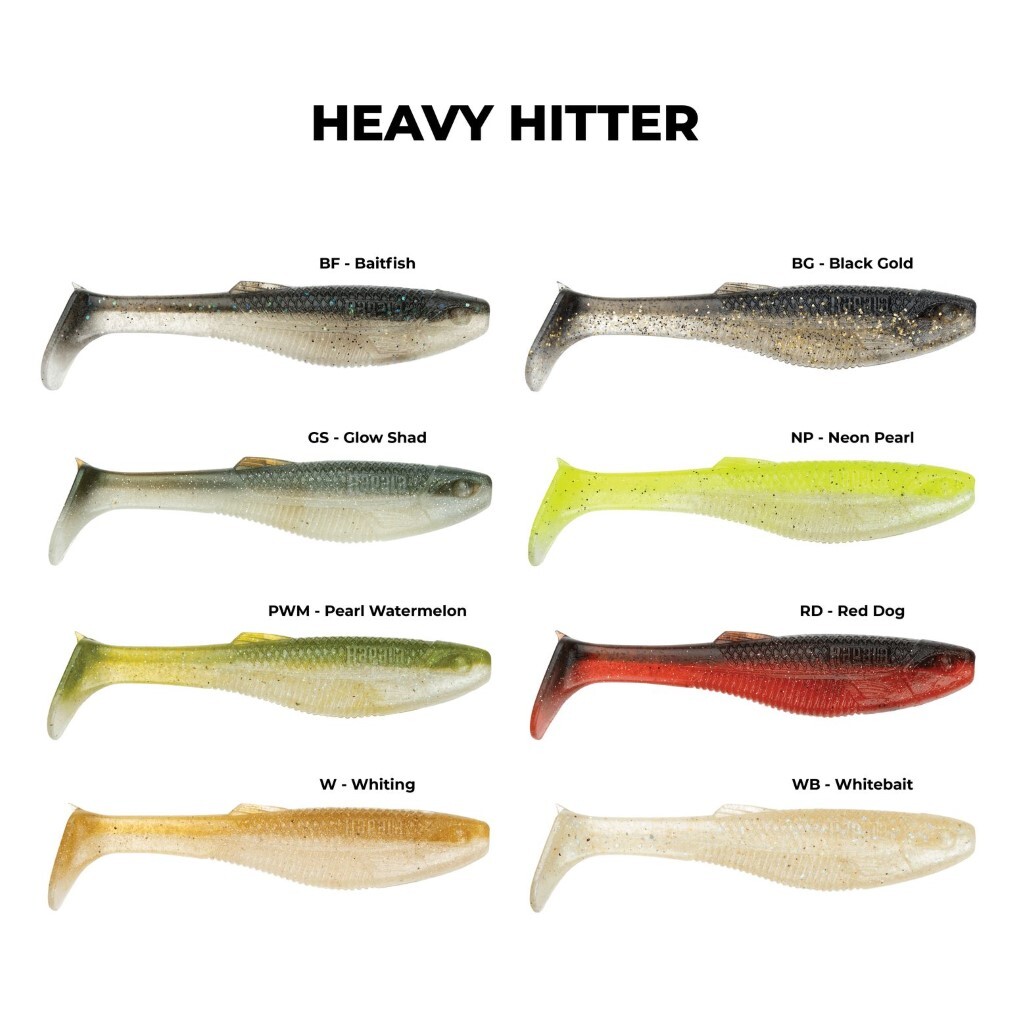 5 Pack of 4 Inch Rapala Crush City Heavy Hitter Soft Plastic Paddle
