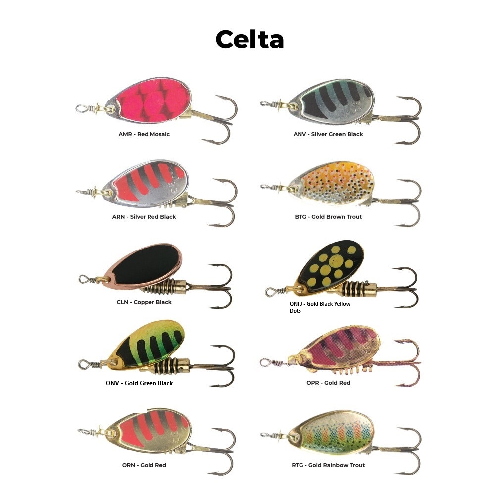 2 Pack of Size 1 Rublex Celta Inline Spinner Lure - 2gm