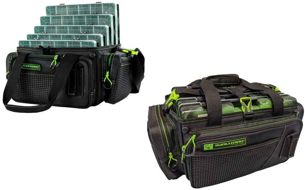 Evolution Drift Series Green Fishing Tackle Bag With Five 3700 Size Tackle  Trays