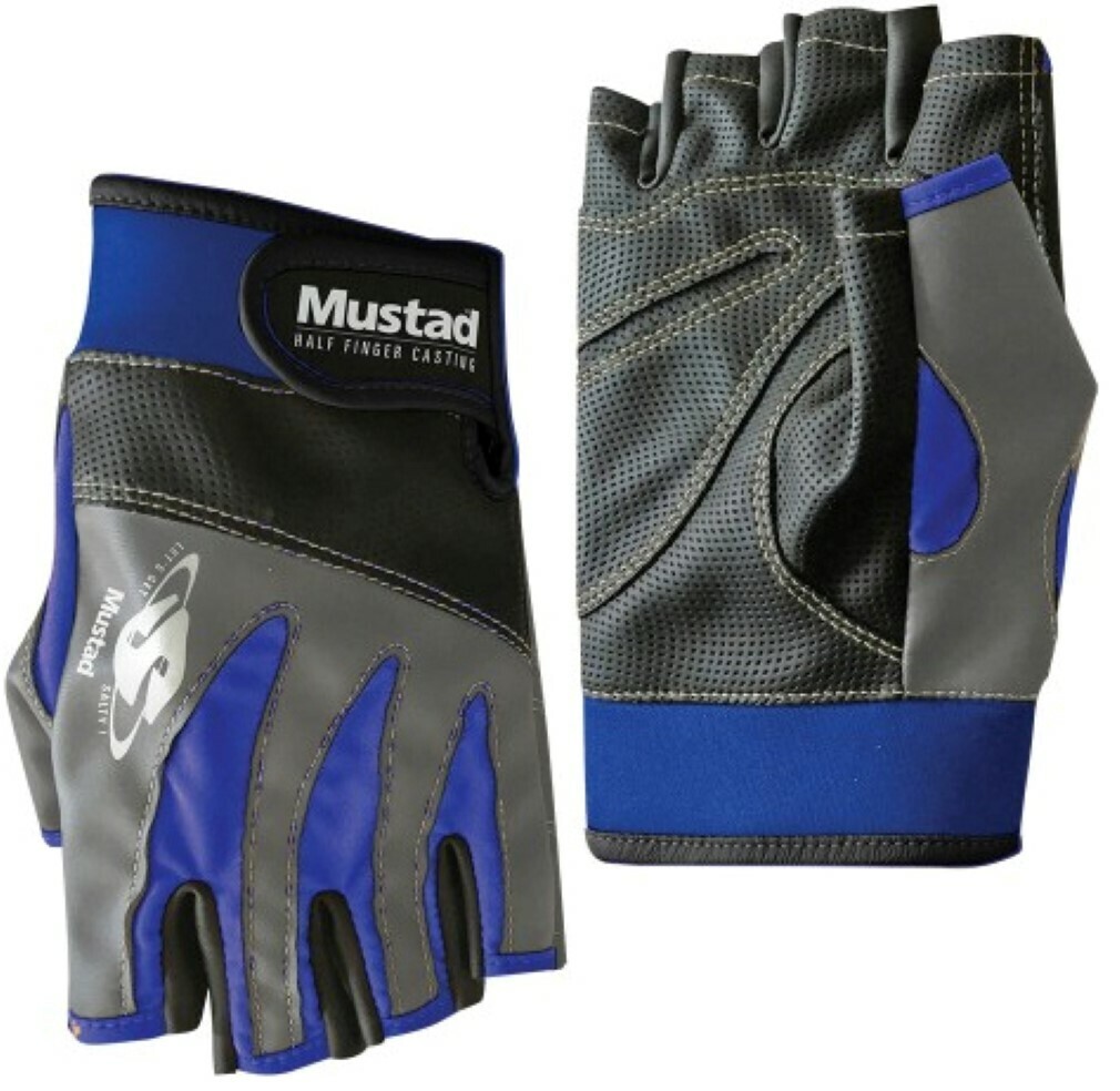1 Pair of Mustad Half Finger Casting Gloves - General Purpose Fishing Gloves
