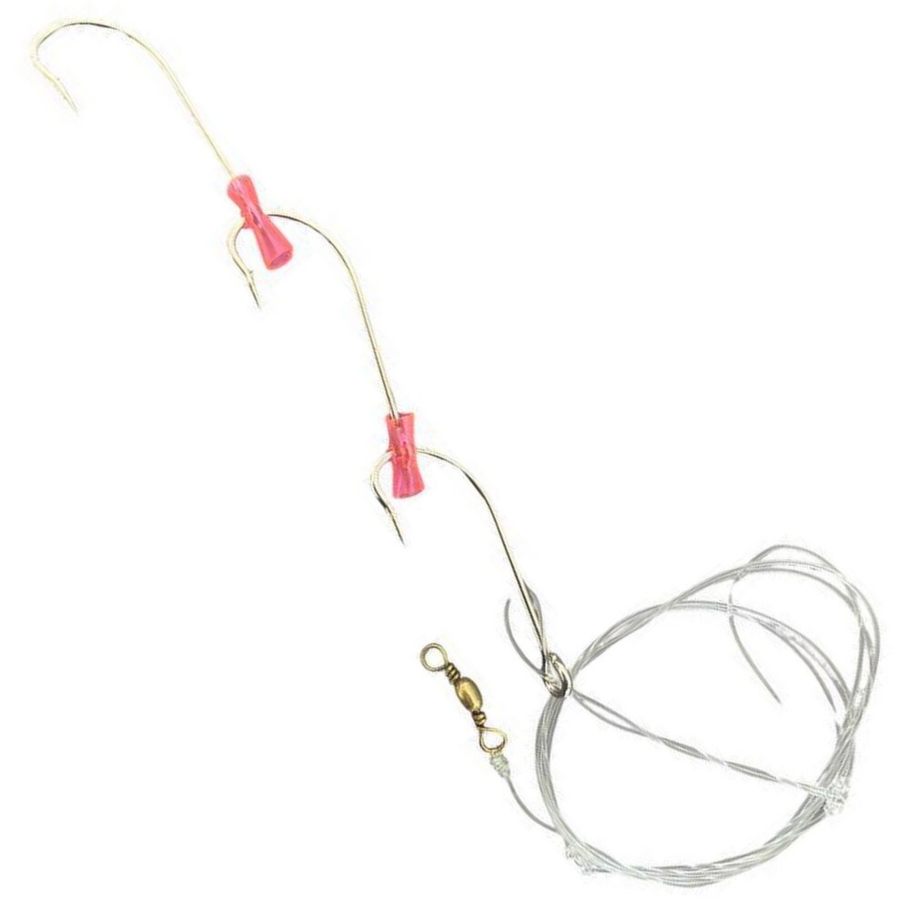 Three Hook Pre-Tied Gang Hook Rig with Size 2/0 Hooks