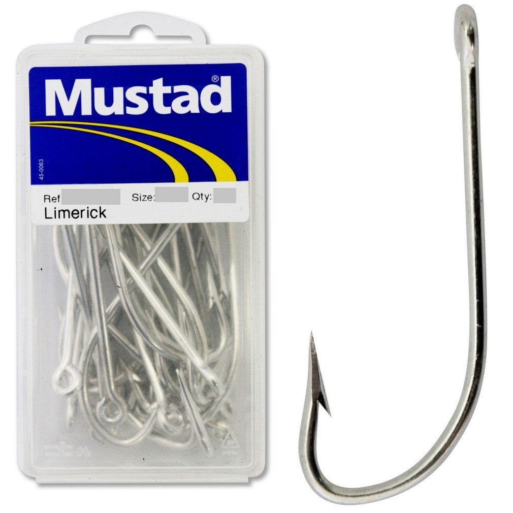 1 Box of Mustad 8260D Super Fine Limerick Fishing Hooks