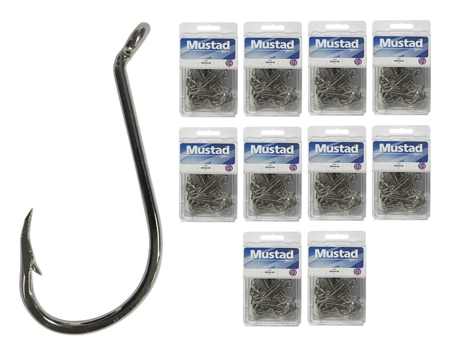 10 Boxes of 92554 2x Strong Nickle Plated Octopus Fishing Hooks