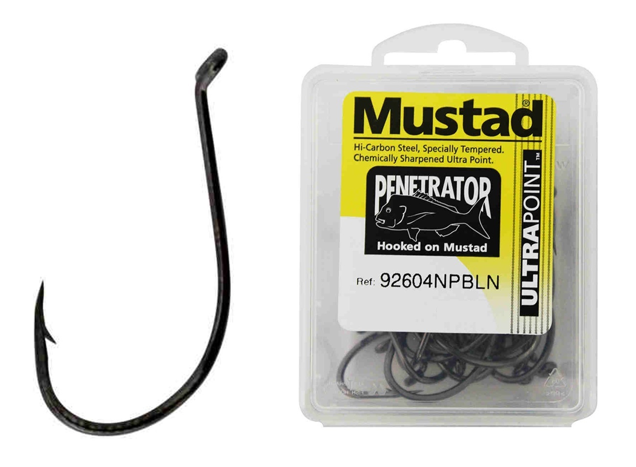 1 Box of Mustad 92604NPBLN Penetrator Chemically Sharpened Fishing Hooks