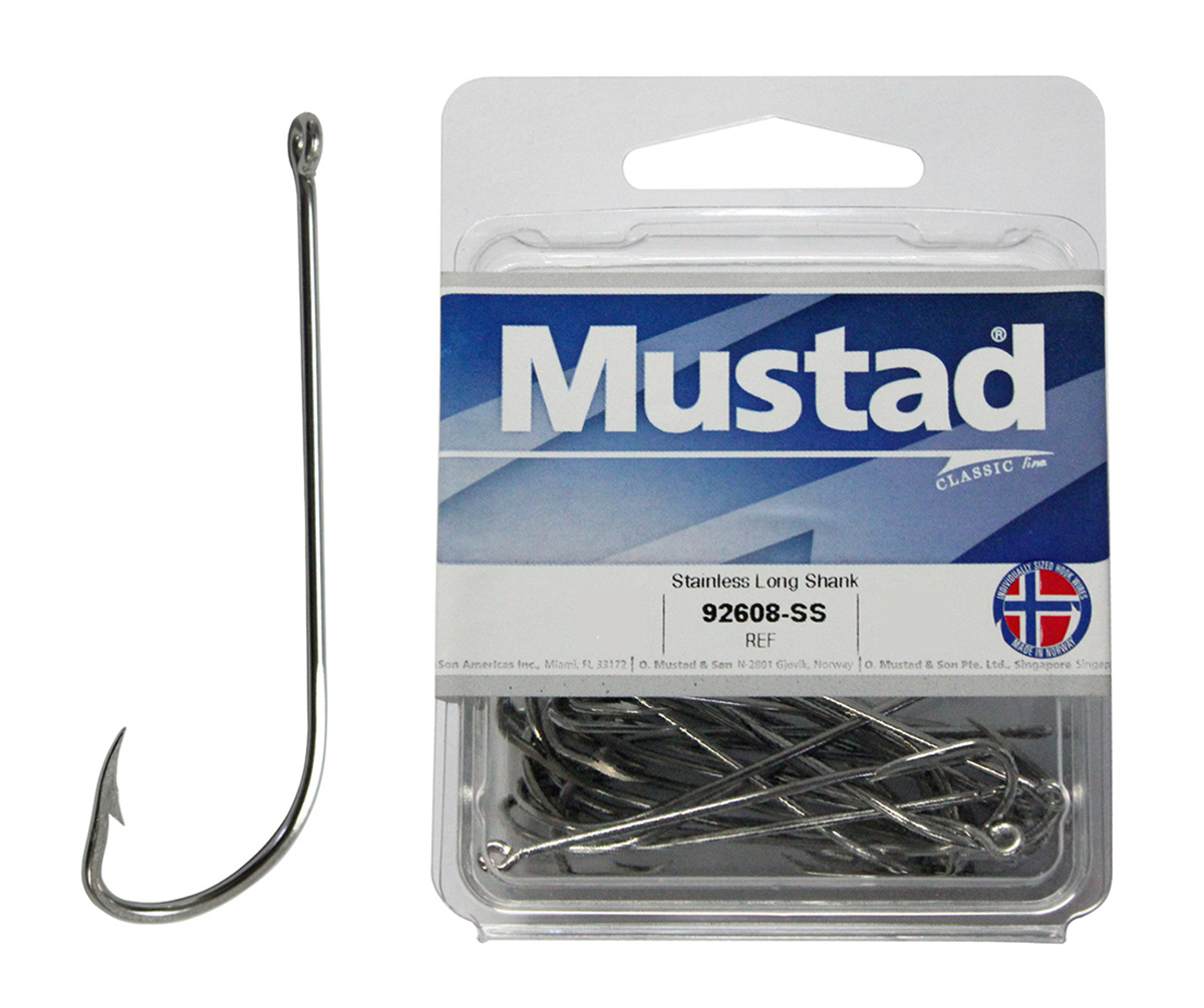 100x Mustad 4540 1/2 Bronze Long Shank Kirby Fishing Hooks - Size