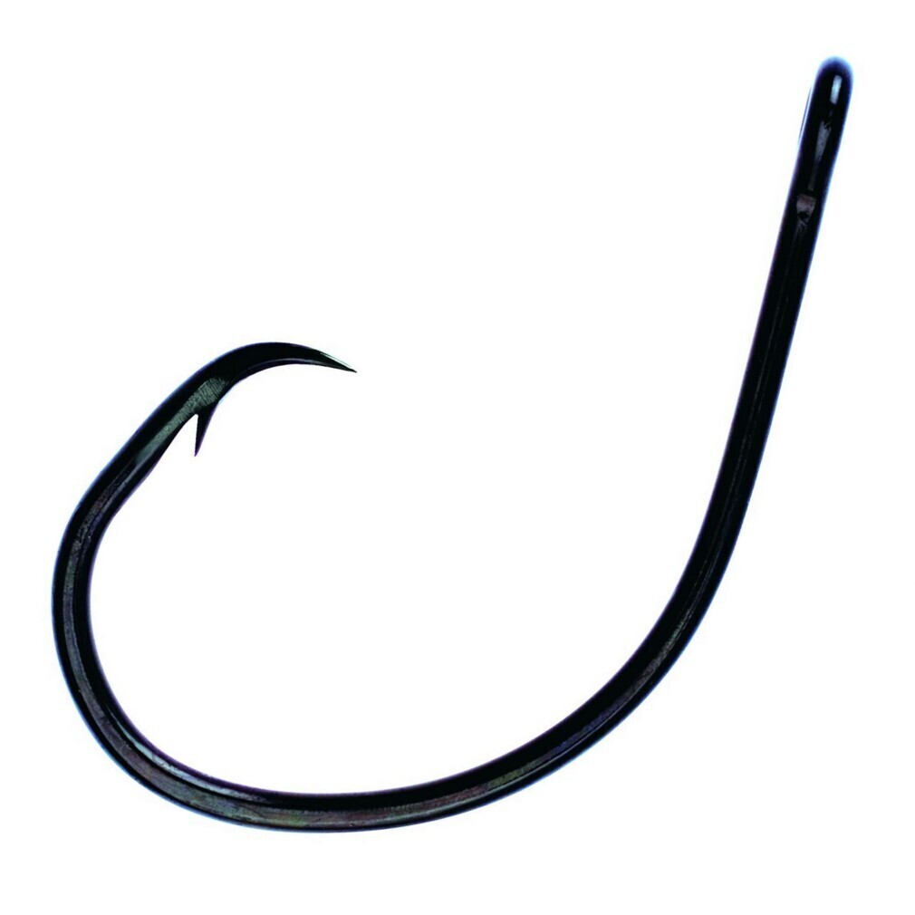 50 Pack of Size 8/0 Eagle Claw Lazer Sharp L2004 Mid Gauge Platinum Black  Circle Hooks