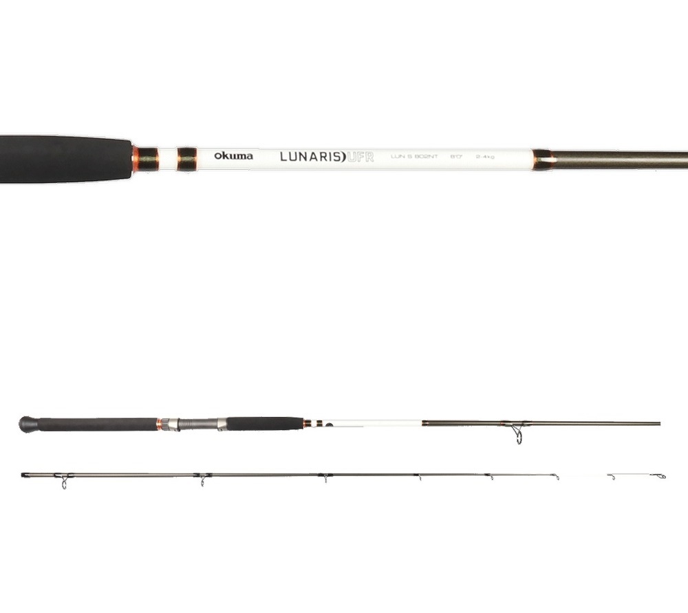 8ft Okuma Lunaris 2-4kg Spin Rod - 2 Piece Fishing Rod with Glowing Nibble  Tip