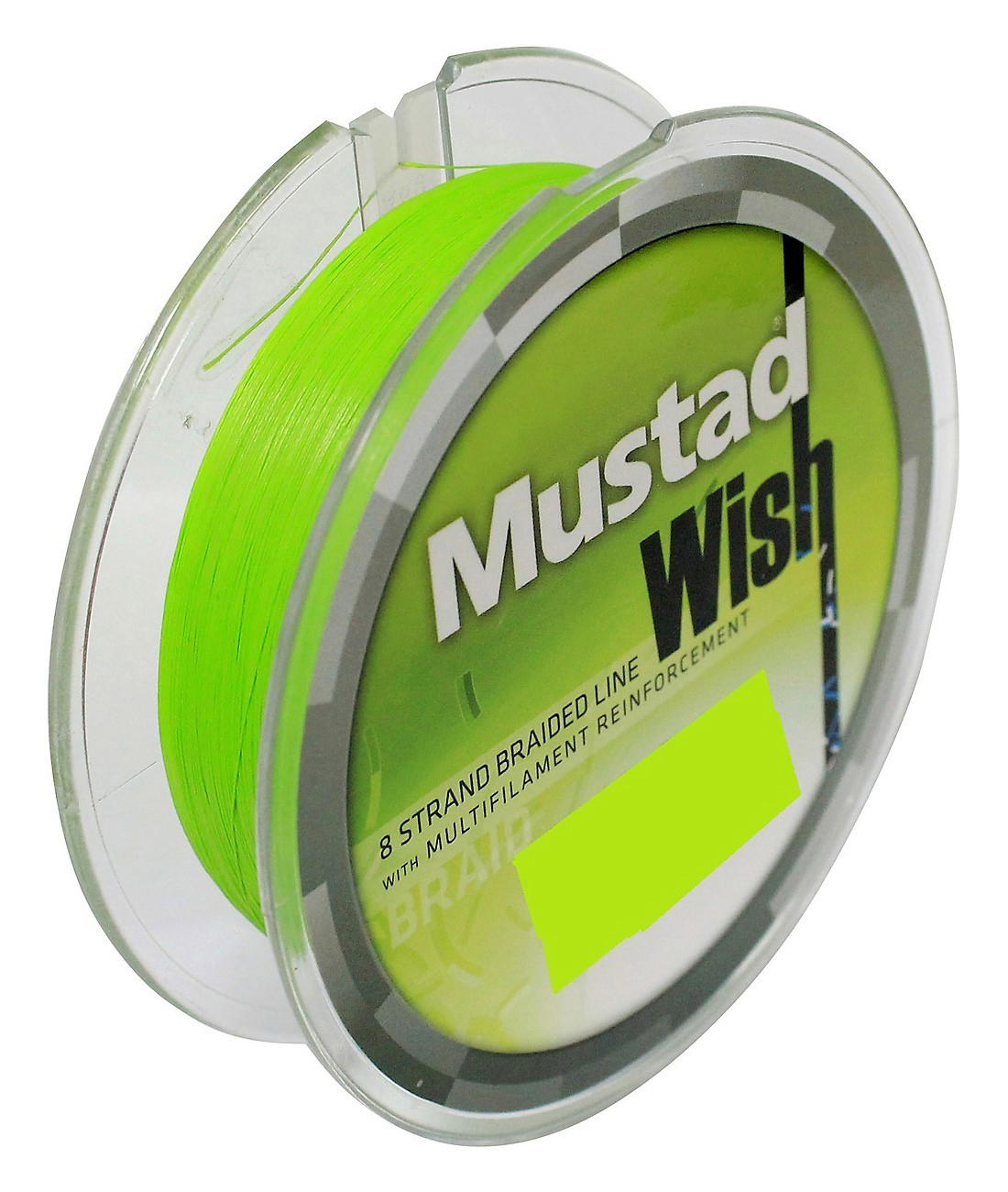 1 x 110m Spool of Mustad Wish Braid - Chartreuse 8 Strand Braided