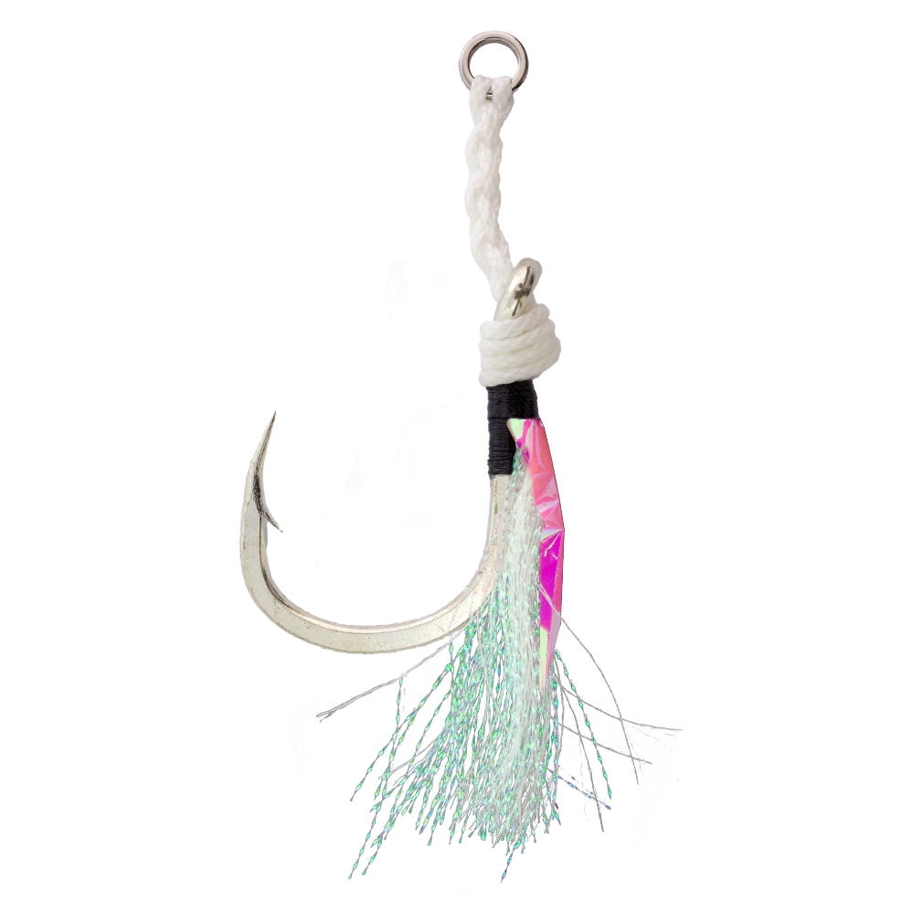 Mustad Heavy Duty Jigging Assist Hook with Green Flash - 2 Per Pack 