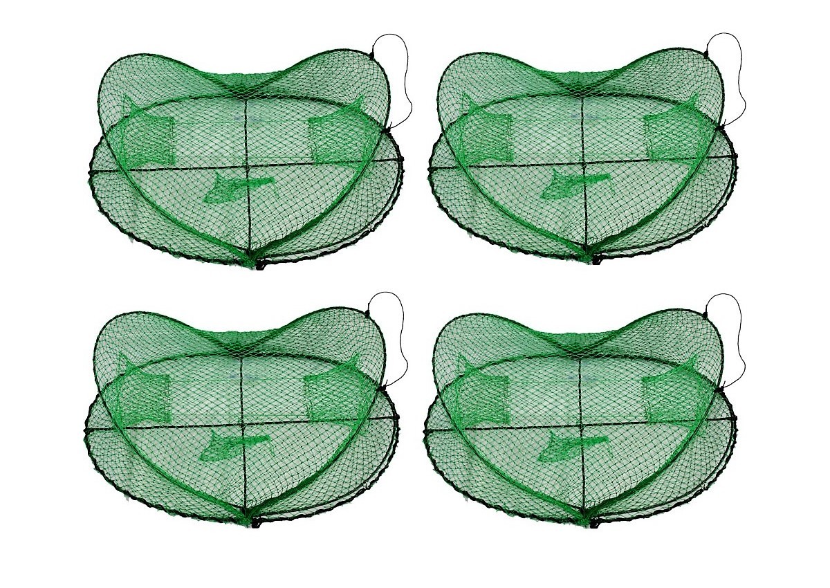 Seahorse Folding Opera House Trap-4 Pack-Green Yabbie Net-3 Rings