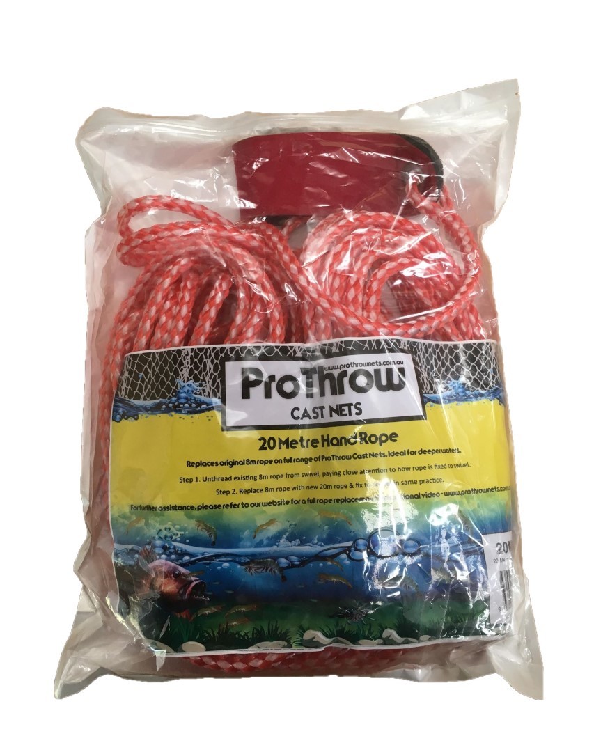 20 Metre Pro Throw Extension Hand Rope to Suit all Pro Throw Cast Nets