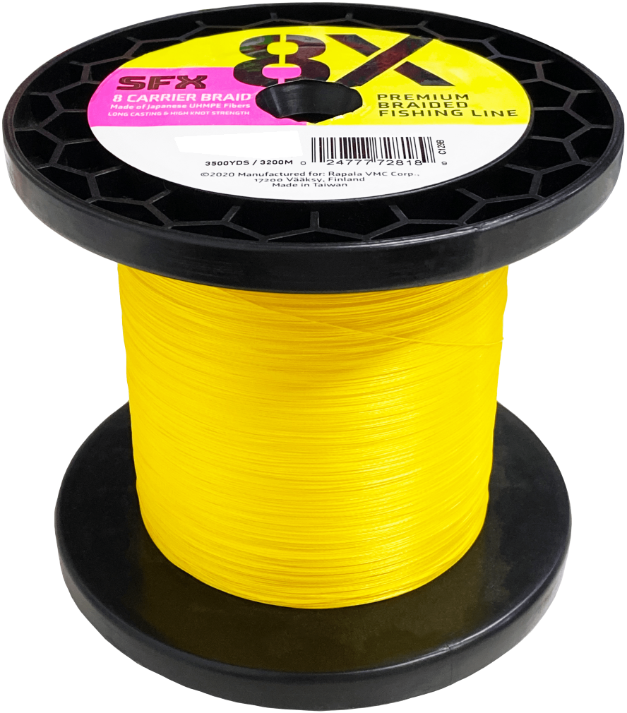 3200M Spool of Yellow Sufix SFX 8X Premium Braided Fishing Line -8