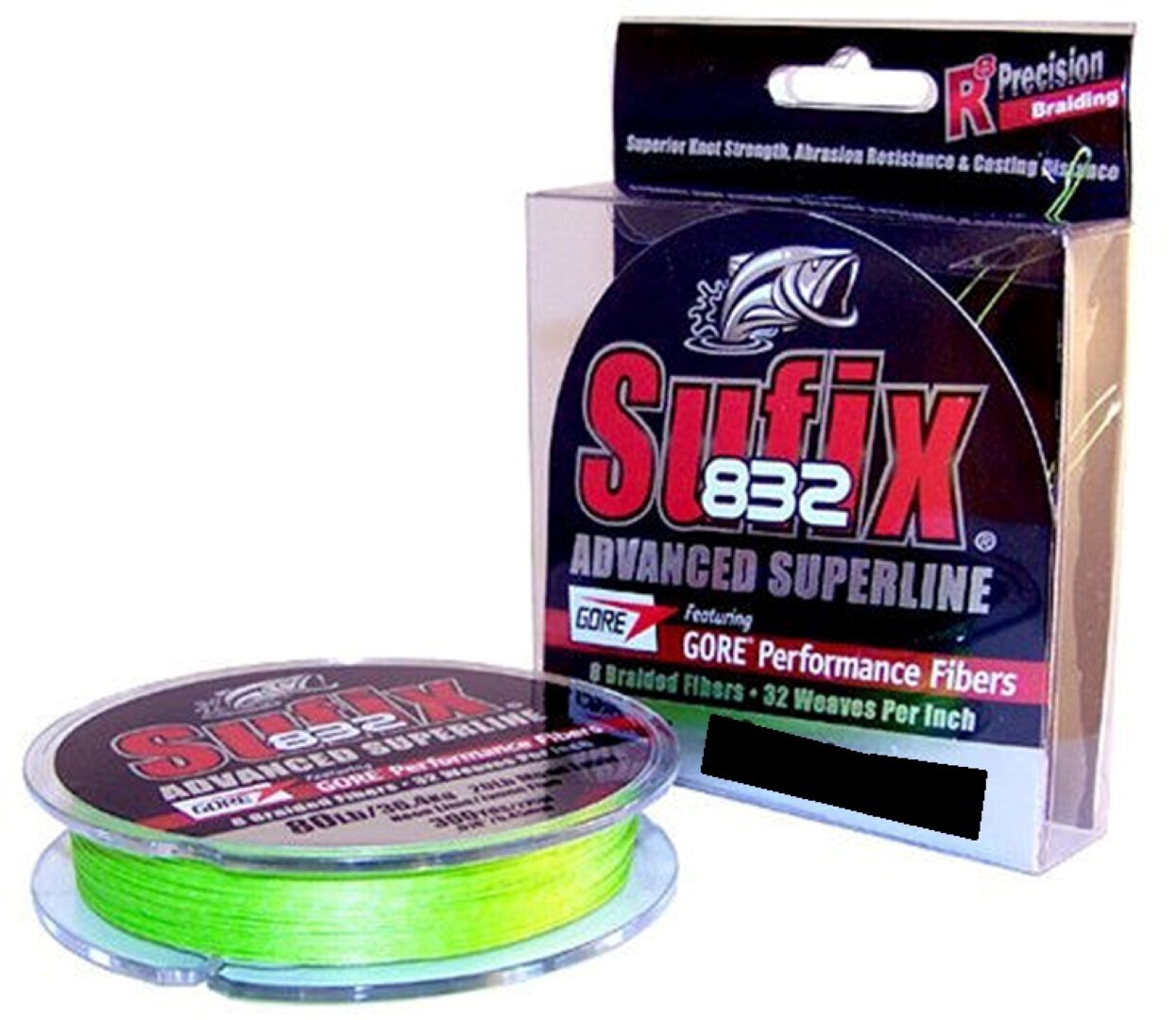 150yd Spool of 80lb Sufix 832 Advanced Superline Braided Fishing Line -Neon  Lime