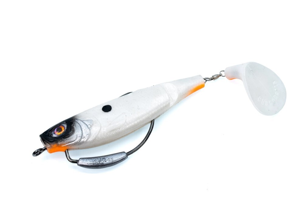 150mm Chasebaits The Swinger - Weedless Paddle Tail Softbait Lure - Snow  White