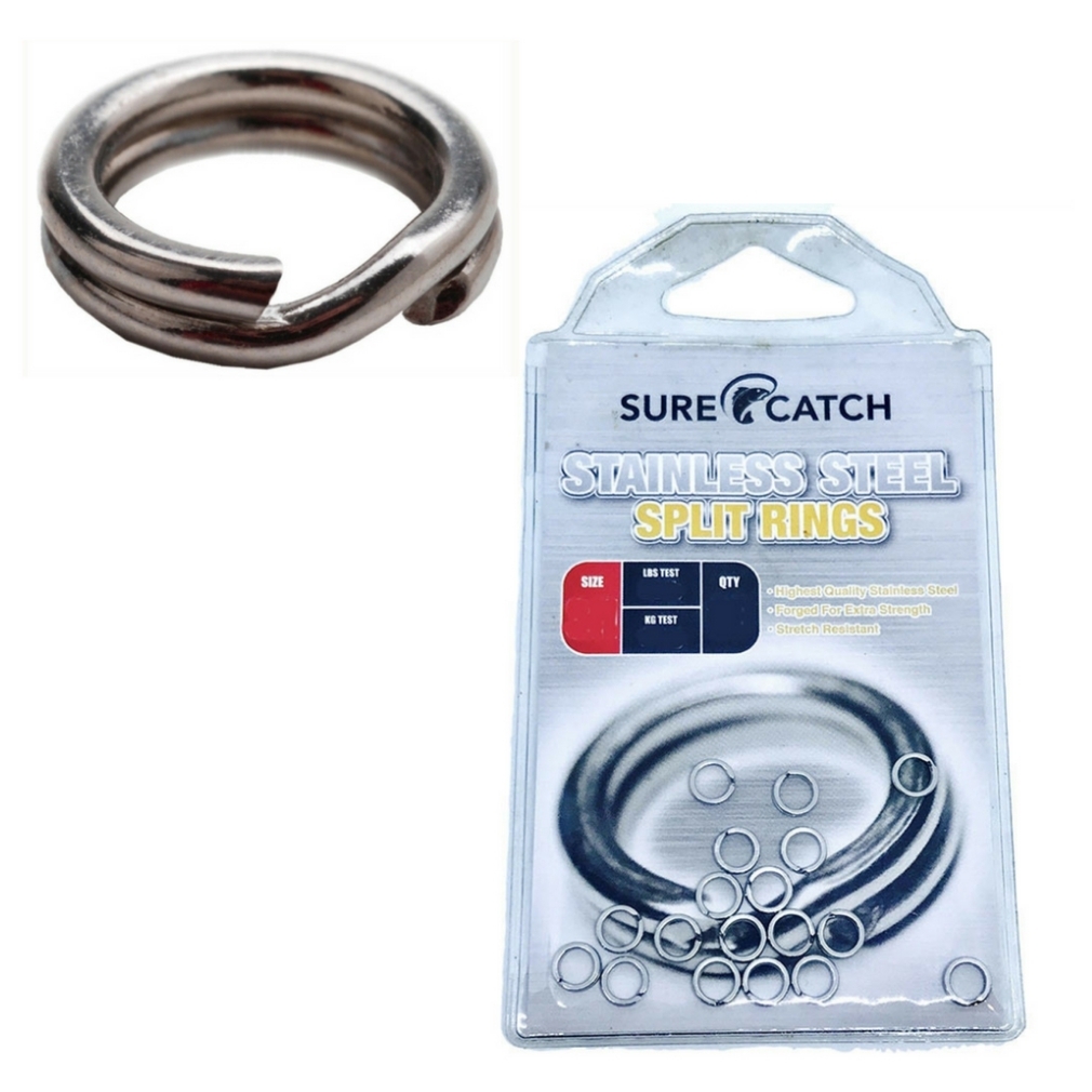 10, x, Packets, of, Surecatch, Stainless, Steel, Fishing, Split, Rings