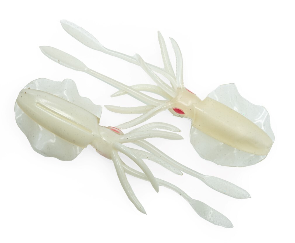 5 Pack of 150mm Chasebait The Ultimate Squid Soft Body Fishing Lures - Milk  Glow
