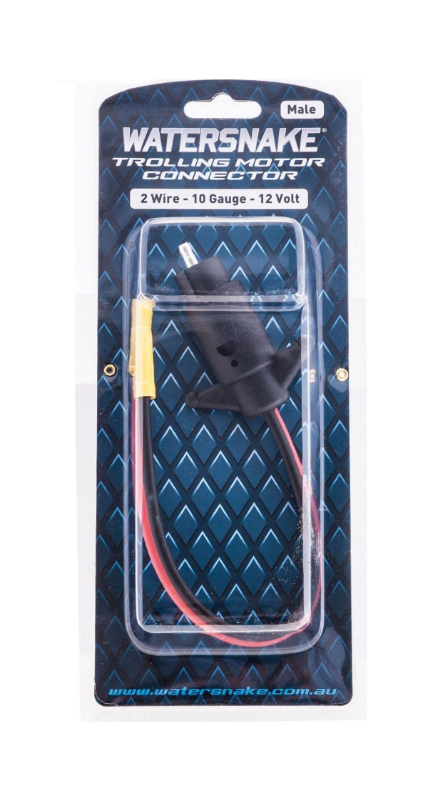 Watersnake Male 12 Volt Trolling Motor Battery Connector 10 Gauge Wire