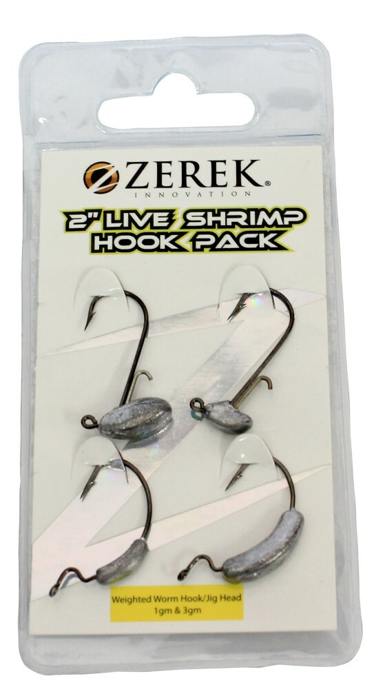 Zerek Jig Head and Weighted Worm Hook Pack for 2 Inch Live