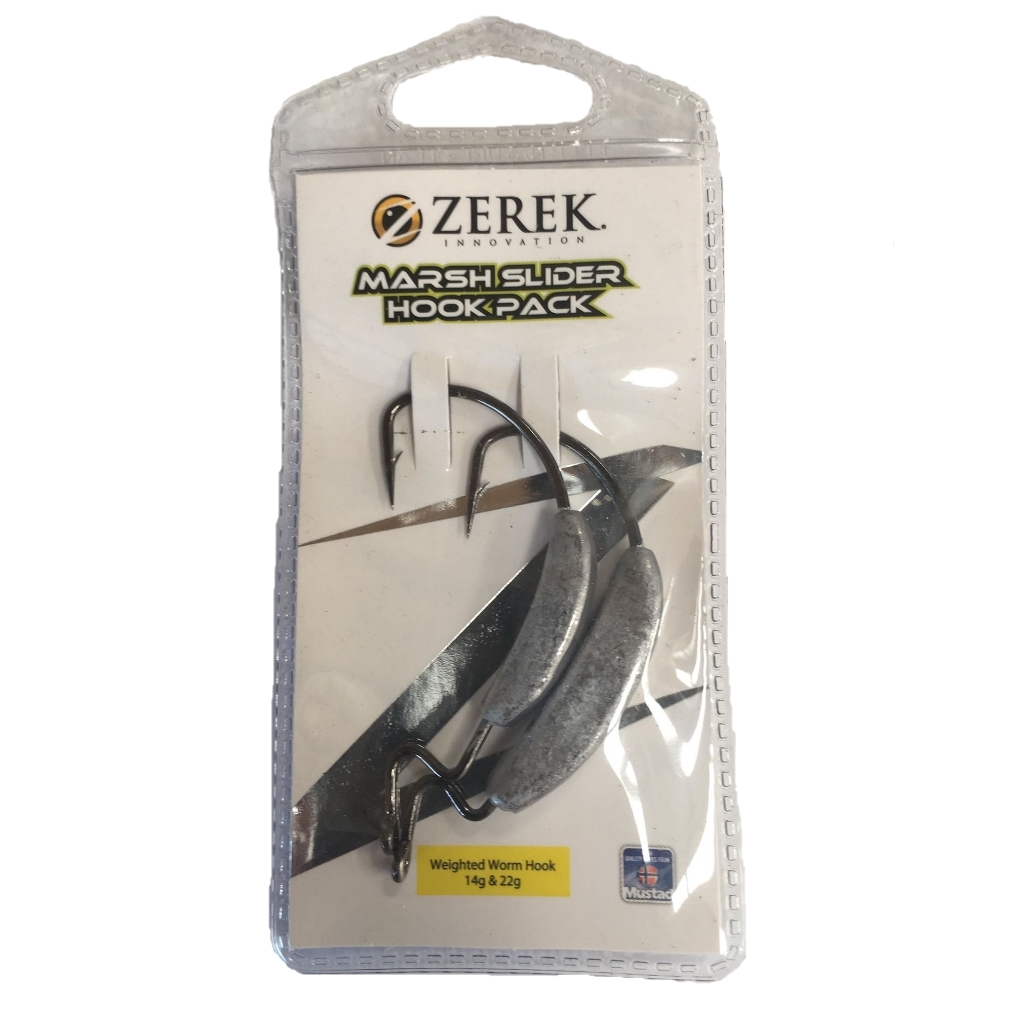 Size 5/0 Zerek Marsh Slider Weighted Worm Hook Pack-14g and