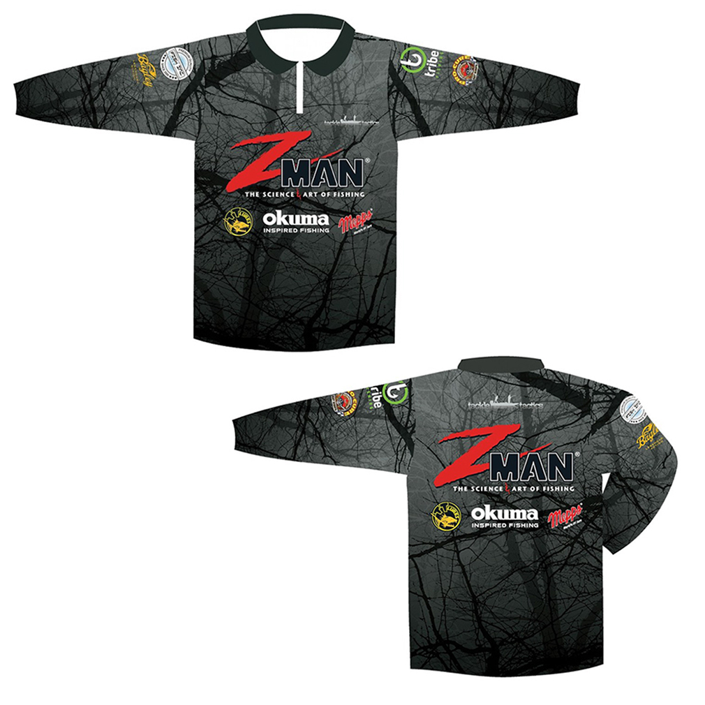 ZMan Tournament Fishing Shirt Quick Dry Long Sleeve with Front Zip and  Collar for Kids- UPF 50+ Fish