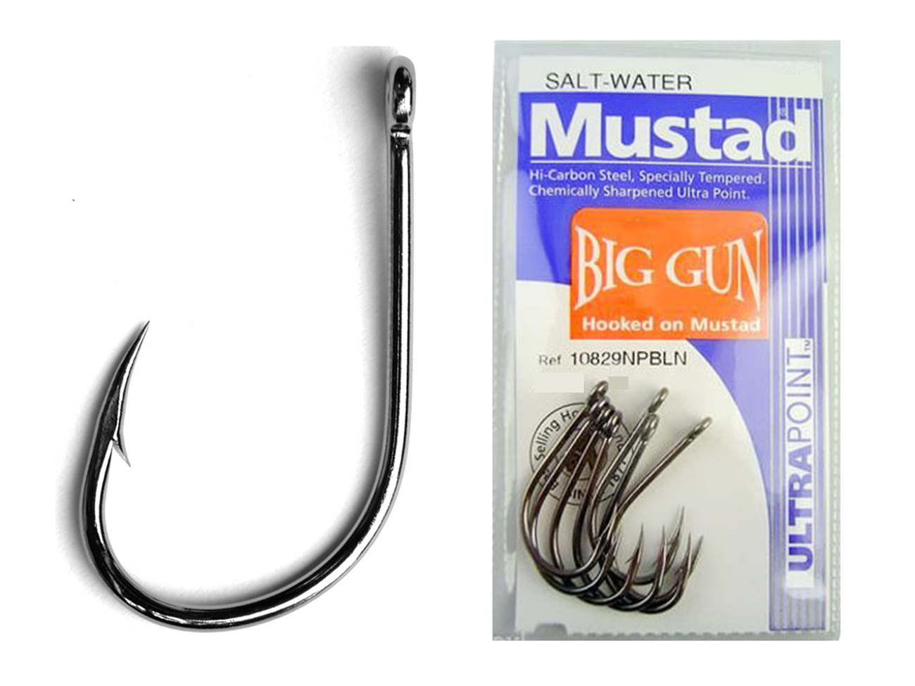 Mustad Big Gun Size 4/0 Qty 5 10829npbln Kirbed Chemically
