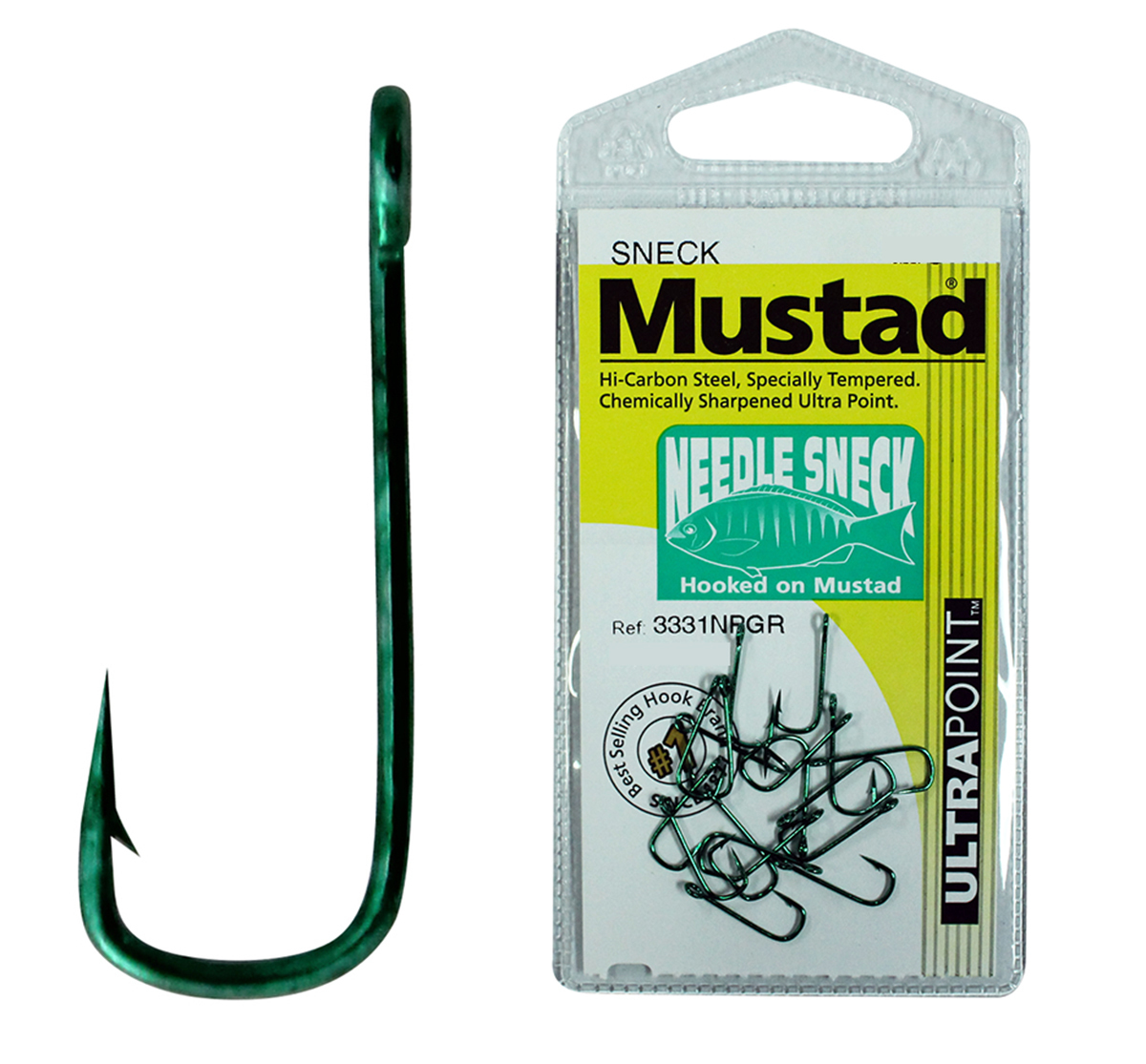 1 Packet of Mustad 37753NPNP Big Mouth Chemically Sharp Fishing Hooks