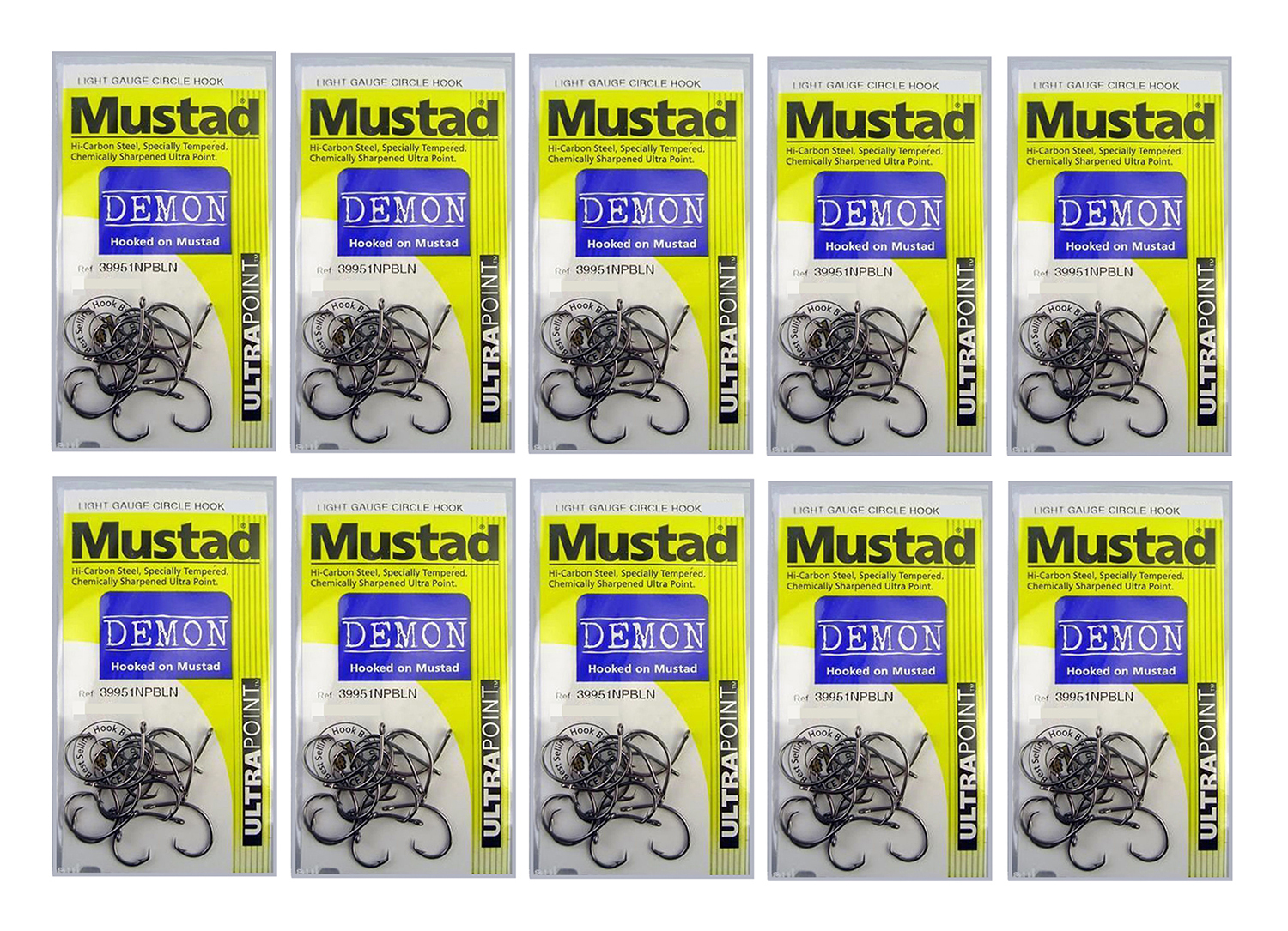 Mustad Demon Size 3/0 - 39951npbln- Bulk 10 Pce Value Pack