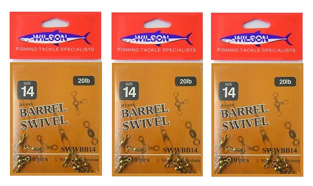 Fishing Swivels Brass Barrel Size 14 Bulk Pack Wilson Brand 30