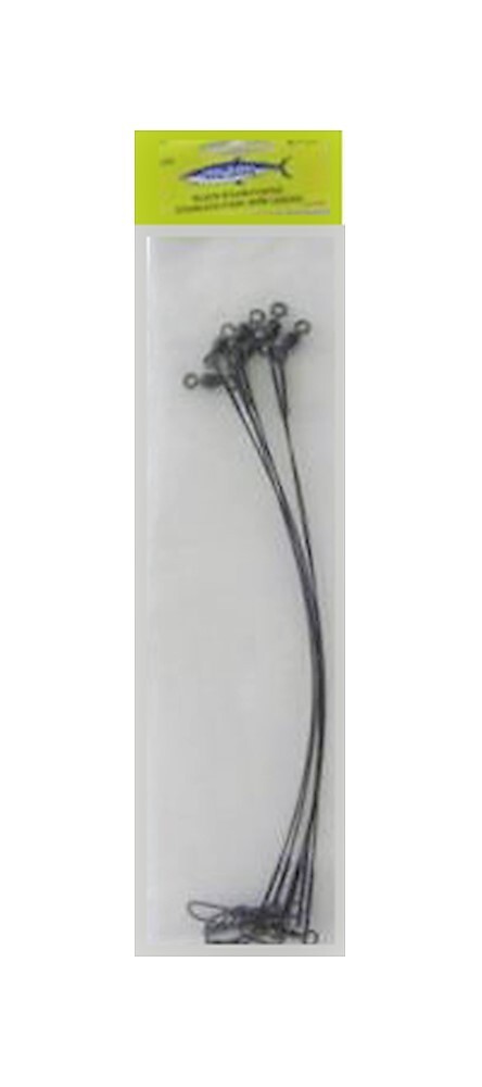 6 x Deluxe Black Nylon Coated Stainless Steel Wire Fishing Leaders - Wire Trace - Picture 14 of 55