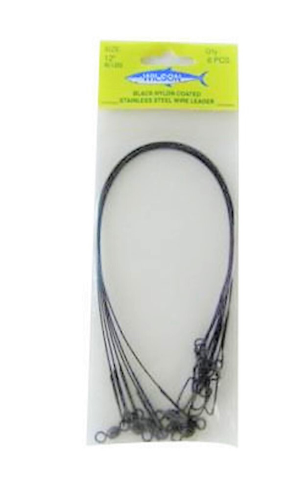 6 x Deluxe Black Nylon Coated Stainless Steel Wire Fishing Leaders - Wire Trace - Picture 32 of 55