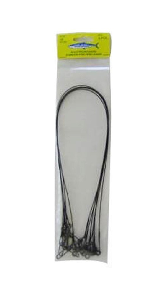 6 x Deluxe Black Nylon Coated Stainless Steel Wire Fishing Leaders - Wire Trace - Picture 50 of 55