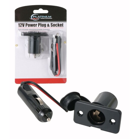 Platinum 12V Power Plug & Socket With Protection Cover- Cigarette Lighter Socket