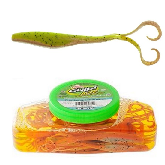 Berkley Gulp! Alive! 5 Inch Crazy Legs Jerk Shad Recharge Baits-Chart Pepper Neon