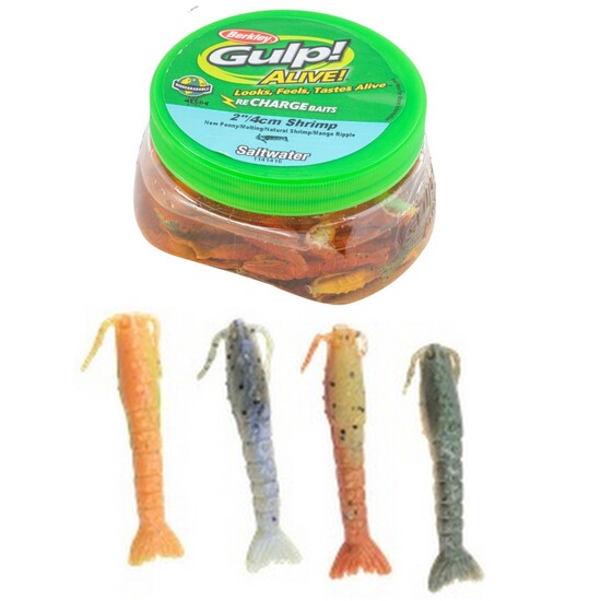 Tub of Berkley Gulp! Alive! 2 Inch Shrimp Assortment Recharge Baits