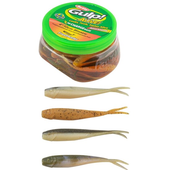 Tub of Berkley Gulp! Alive! 4 Inch Minnows Assortment Recharge Baits