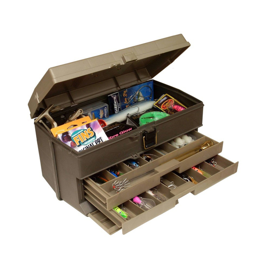 Plano 707 2 Drawer Tackle Box With Bulk Top Storage Under Lid & Brass Latch