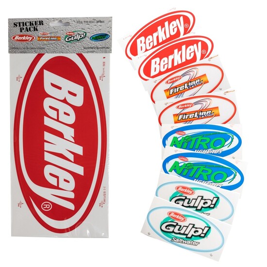 Berkley Fishing Sticker Pack - 8 Piece Oval Sticker/Decal Pack
