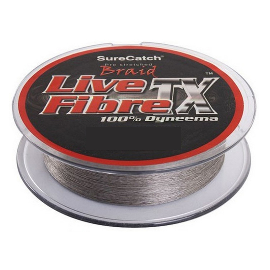 125yd Spool of Grey Live Fibre TX Braided Line - 100% Dyneema Fishing Braid