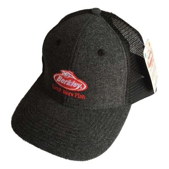 Charcoal Berkley Mesh Trucker Fishing Cap with Adjustable Snapback Closure