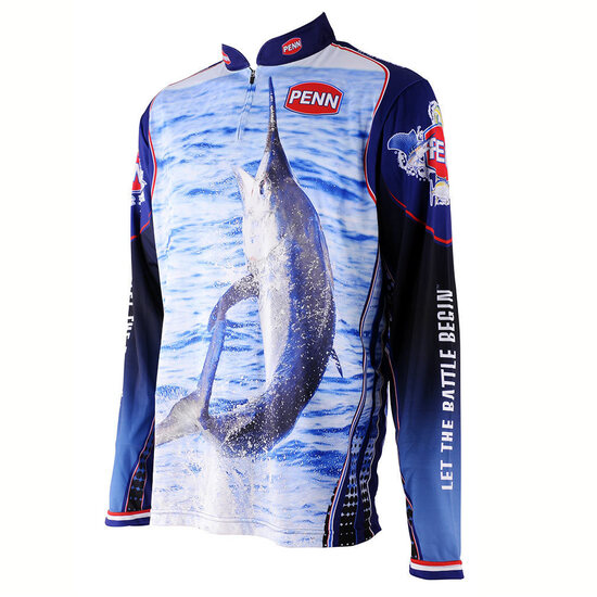 Size 3XL Penn Black Marlin Long Sleeve Tournament Fishing Shirt - Dye Sublimated