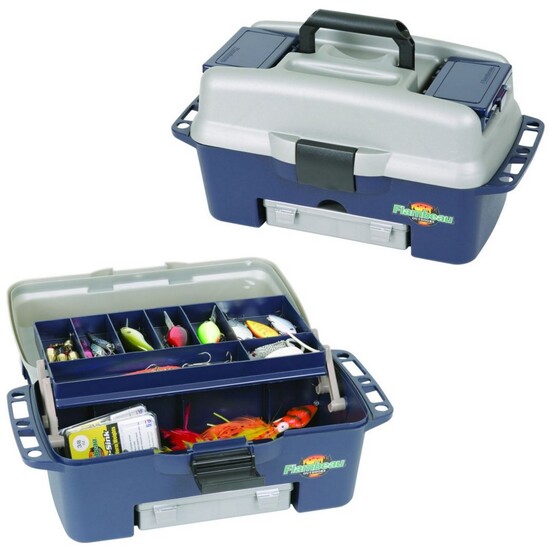 Flambeau 1704 Kwikdraw 1 Tray Fishing Tackle Box with 3 Tuff Tainer Tackle Trays